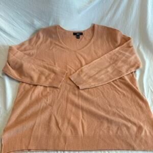 Ellos orange v-neck women's sweater size large